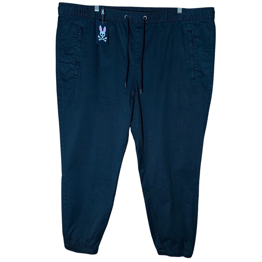NWT Psycho Bunny Mens XXXL Black Drawstring Performance Golf Jogger Pants